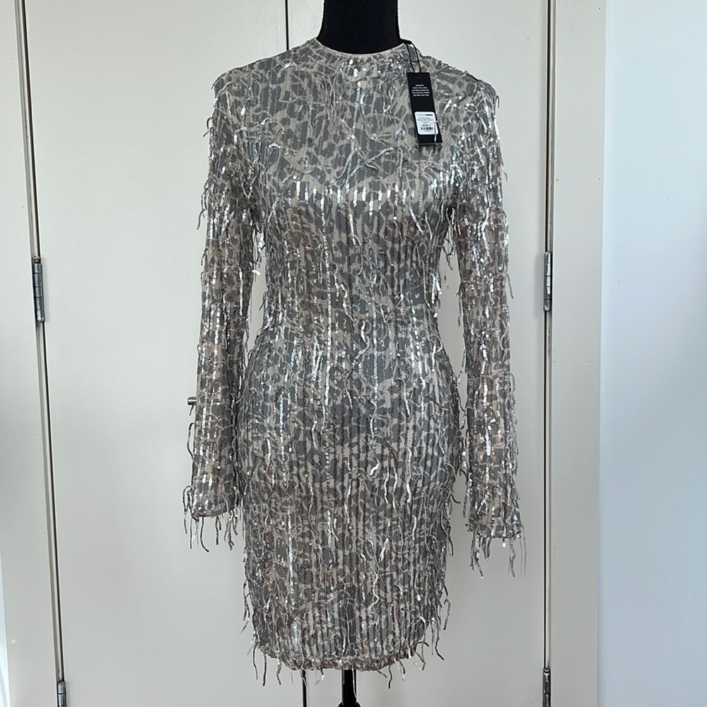 FASHION NOVA sequins stretch body con dress